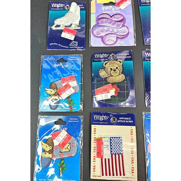 Lot Of 16 Assorted Wrights Iron-On Appliques Patch Up Embroidery Assortment - Picture 3 of 14